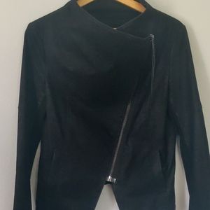 Black suede moto jacket